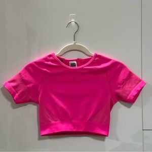 Gymshark Short Sleeve Crop Top Pink - Size Small